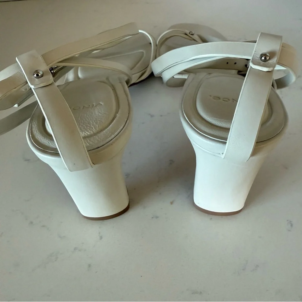 Vince Marilyn Strappy white Leather Heels | Size 6 | New Without Box